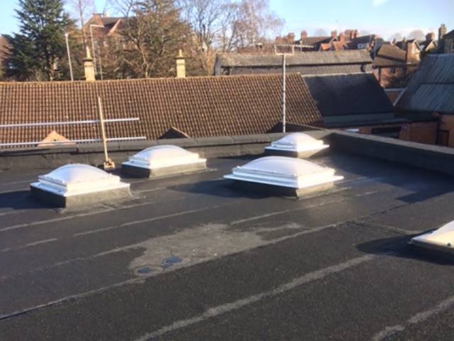 A new Industrial flat roof installation in Kettering, Northamptonshire.