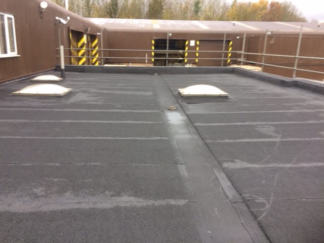 A new commercial flat roof installation of a warehouse in Kettering, Northamptonshire.
